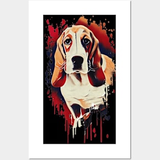 Bassitt Hound Tie Dye dog art design Posters and Art